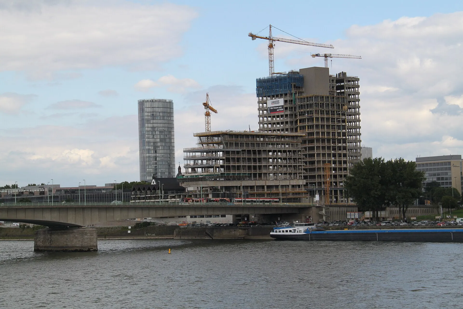 Bauarbeiten bei Deutzer Brücke Köln im August 2011