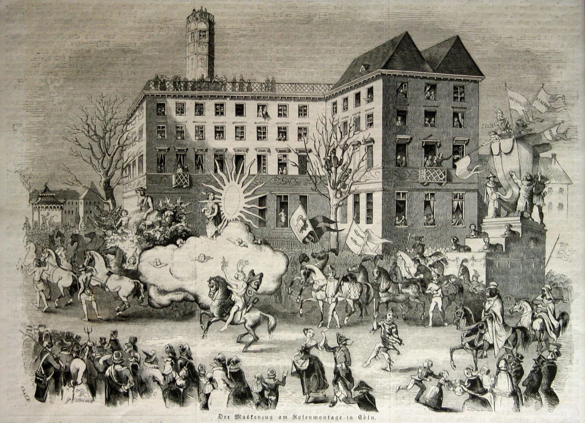 Maskenzug in Köln im Jahre 1846