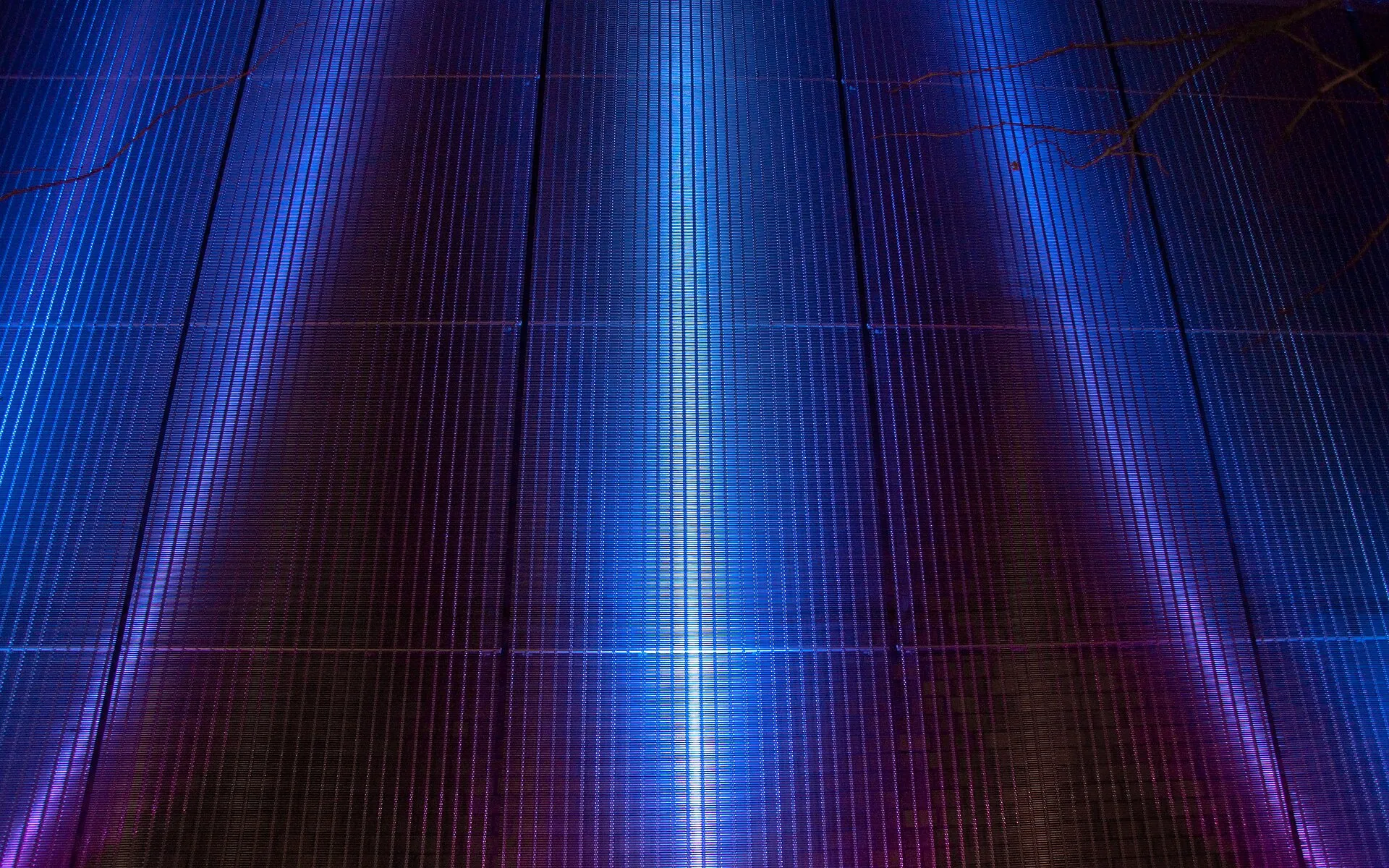 Facade of the Odysseum in Cologne at night