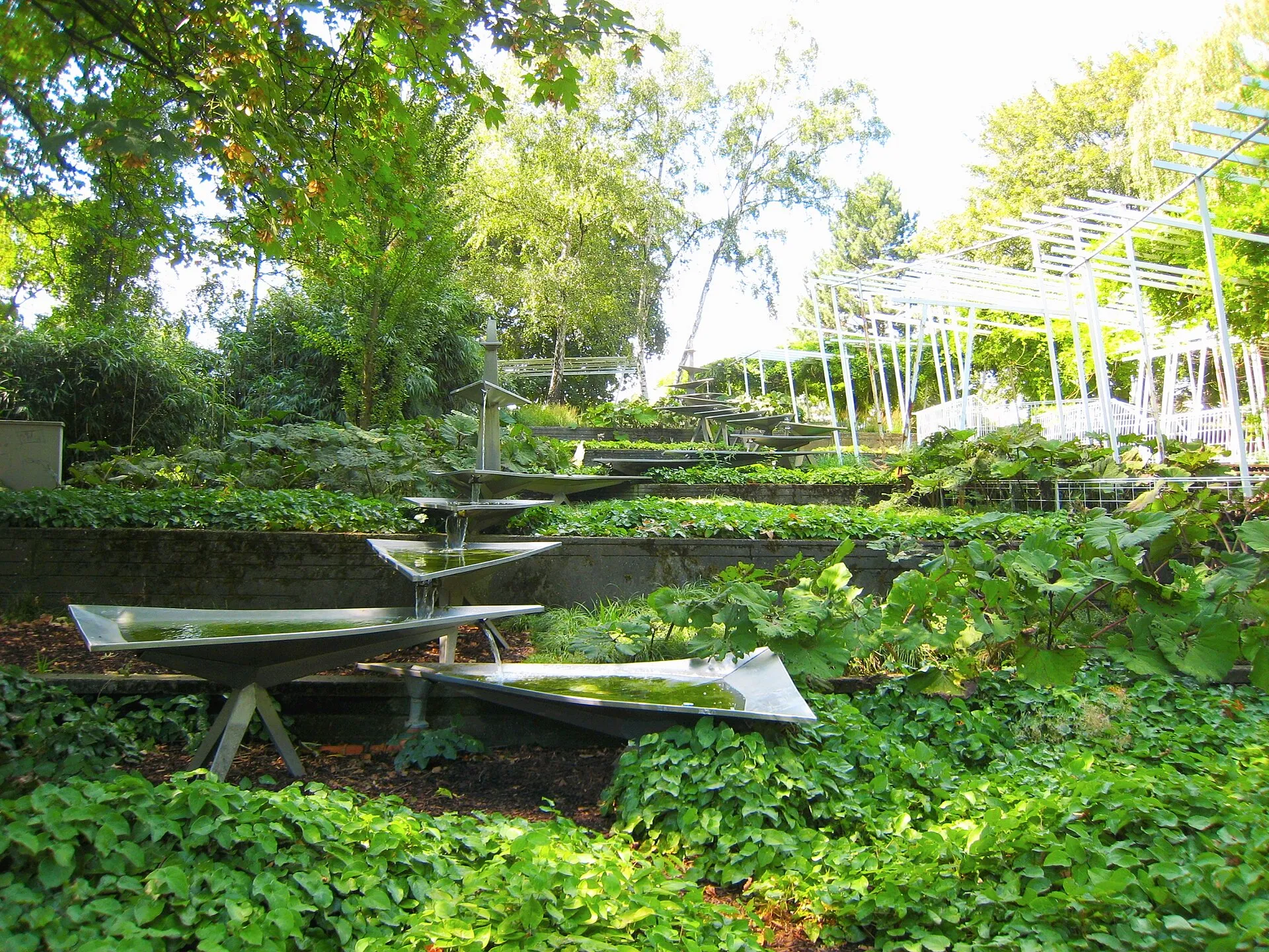 The Wasserterassen (water terraces) in the Rheinpark in Cologne ( Germany )