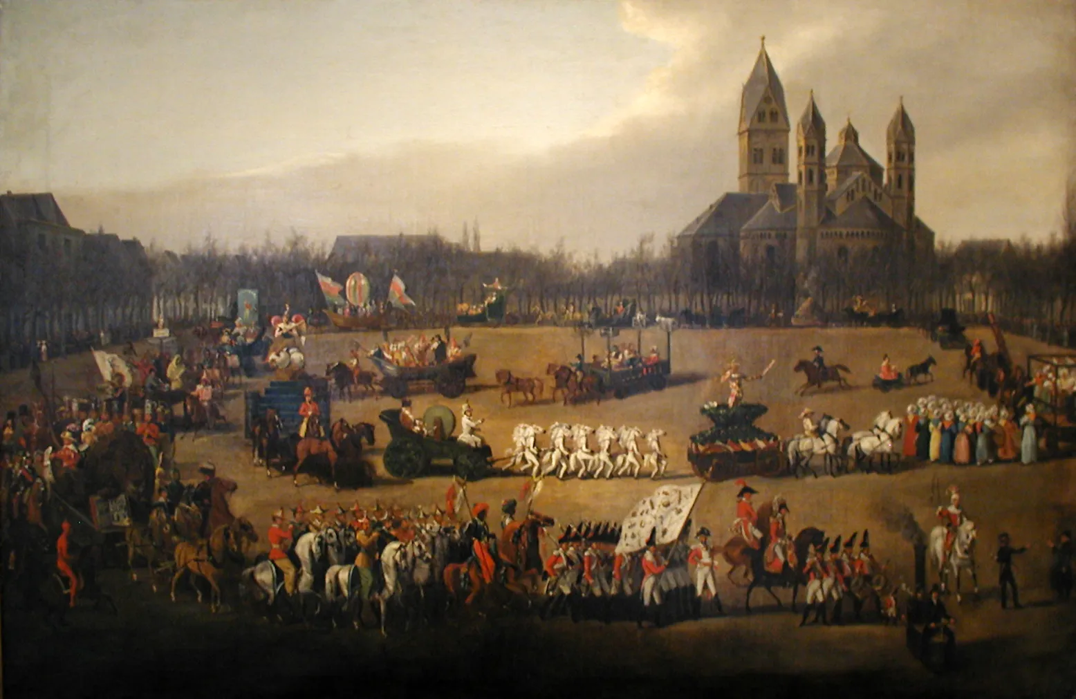 Köln, Rosenmontag auf dem Neumarkt 1836